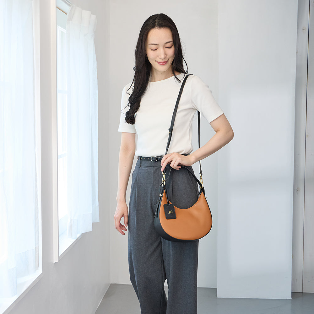 イタリー製 | 2WAY牛革セミショルダーバッグ KI-732